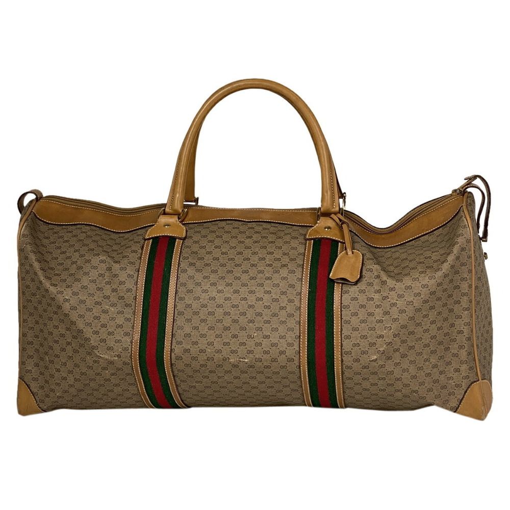 Gucci Boston Bag Canvas Brown
